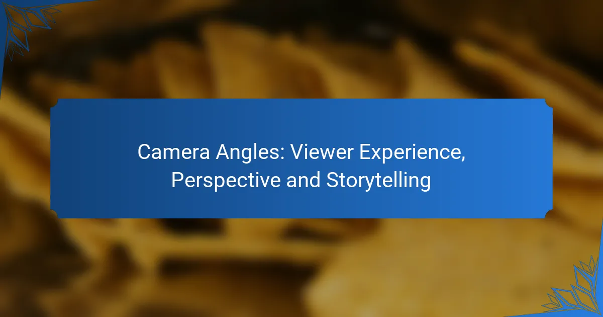 Camera Angles: Viewer Experience, Perspective and Storytelling