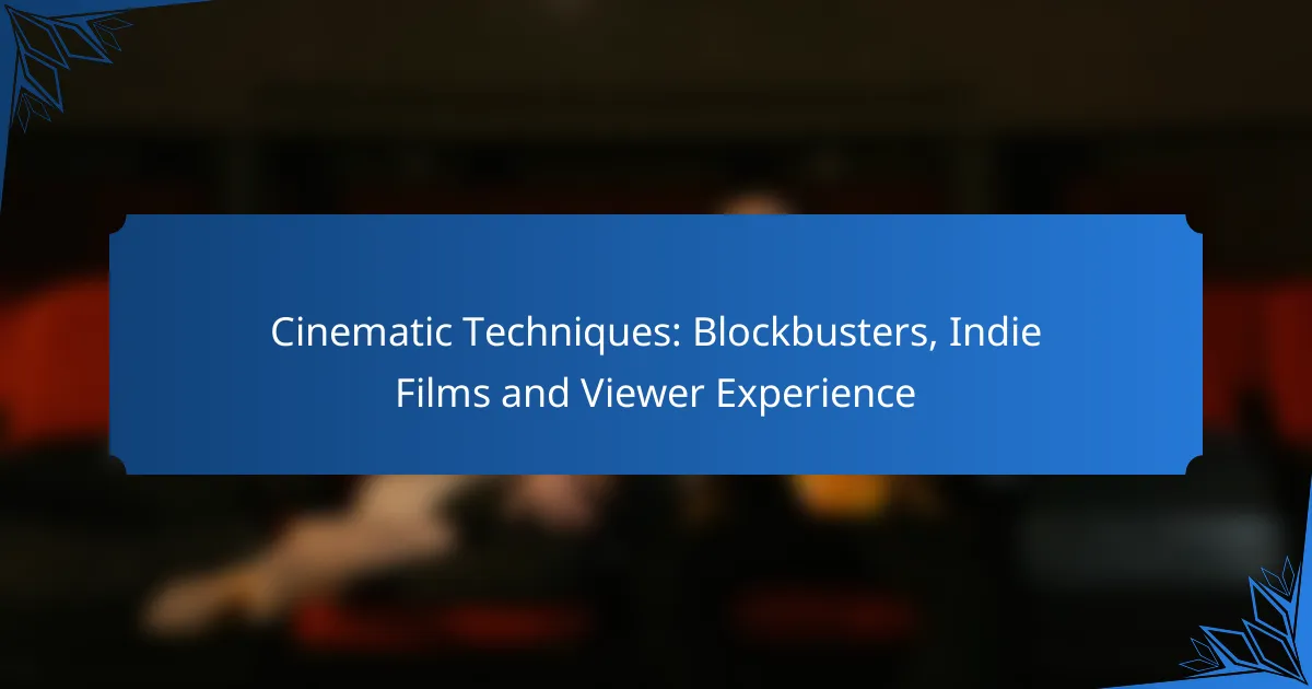 Cinematic Techniques: Blockbusters, Indie Films and Viewer Experience