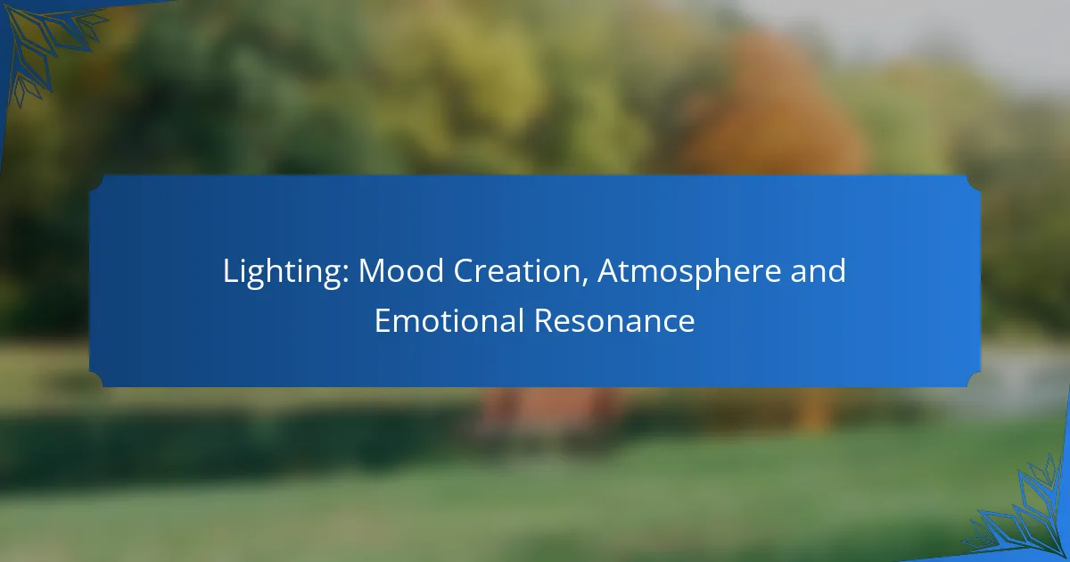 Lighting: Mood Creation, Atmosphere and Emotional Resonance