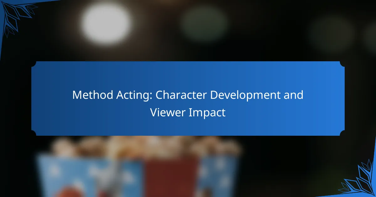Method Acting: Character Development and Viewer Impact