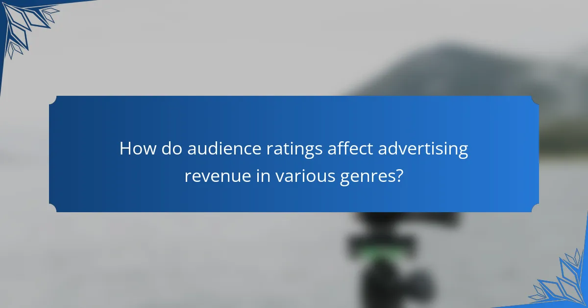 How do audience ratings affect advertising revenue in various genres?