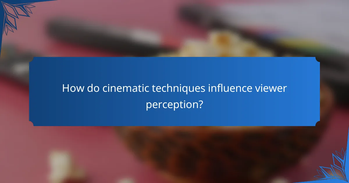 How do cinematic techniques influence viewer perception?