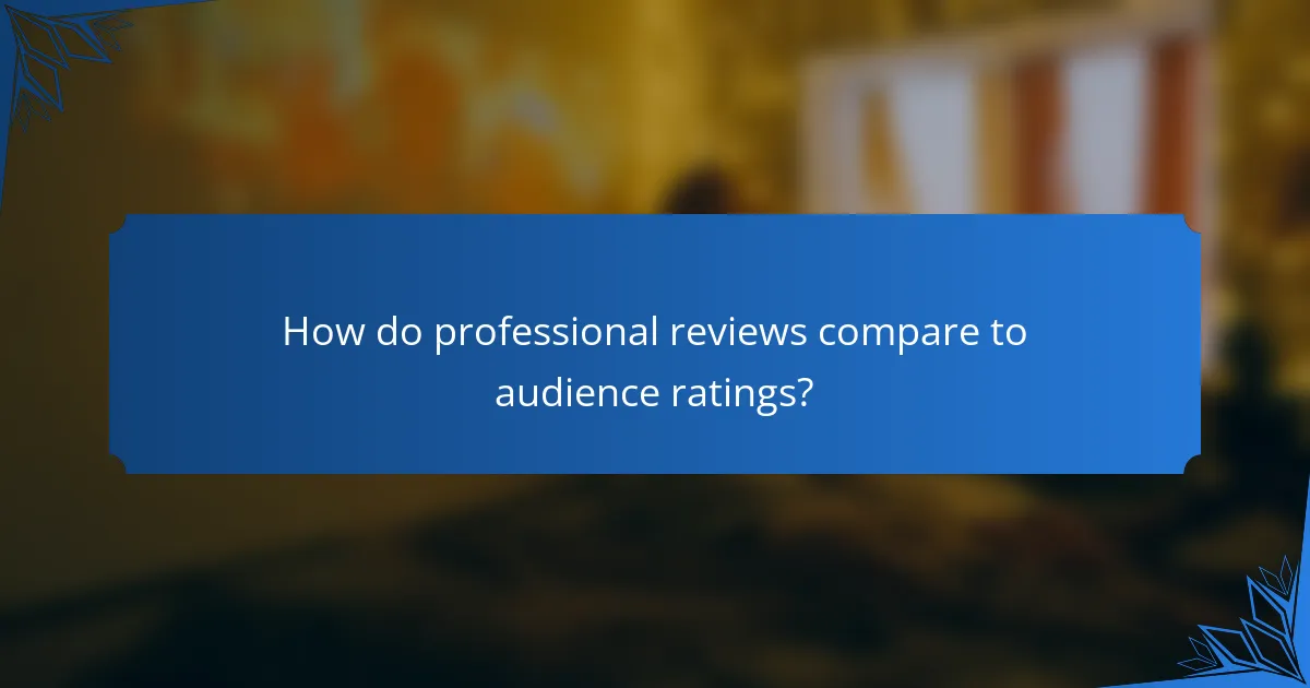 How do professional reviews compare to audience ratings?