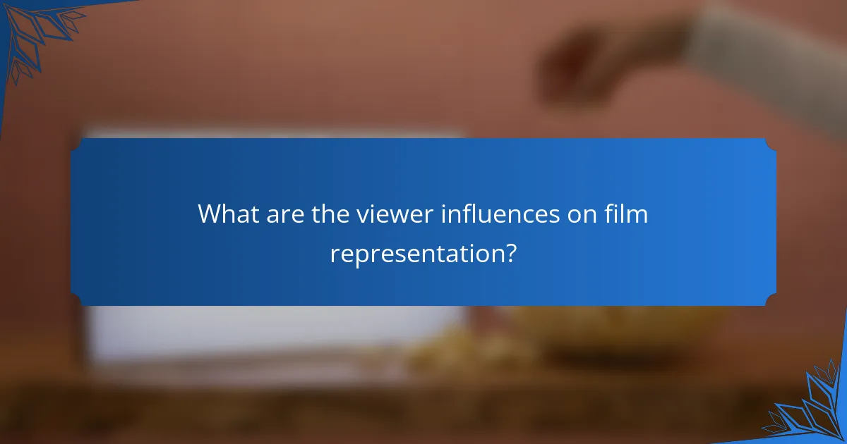 What are the viewer influences on film representation?