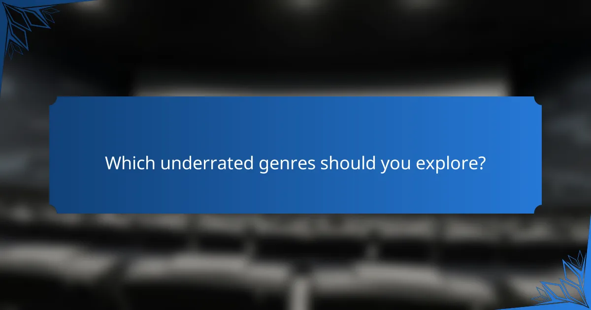 Which underrated genres should you explore?